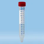 62.554.502 德国 SARSTEDT 莎斯特 15ml 螺旋盖离心管 PP 透明 红色盖