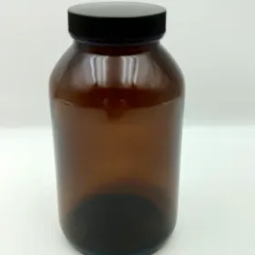 样品瓶 500ml广口高硼棕色玻璃瓶，配有螺纹的TEFLON特氟龙盖子，上口径大于4cm 内有垫片