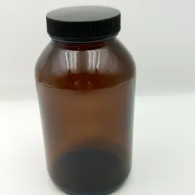 样品瓶 500ml广口高硼棕色玻璃瓶，配有螺纹的TEFLON特氟龙盖子，上口径大于4cm 内有垫片