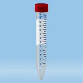 62.554.502 德国 SARSTEDT 莎斯特 15ml 螺旋盖离心管 PP 透明 红色盖